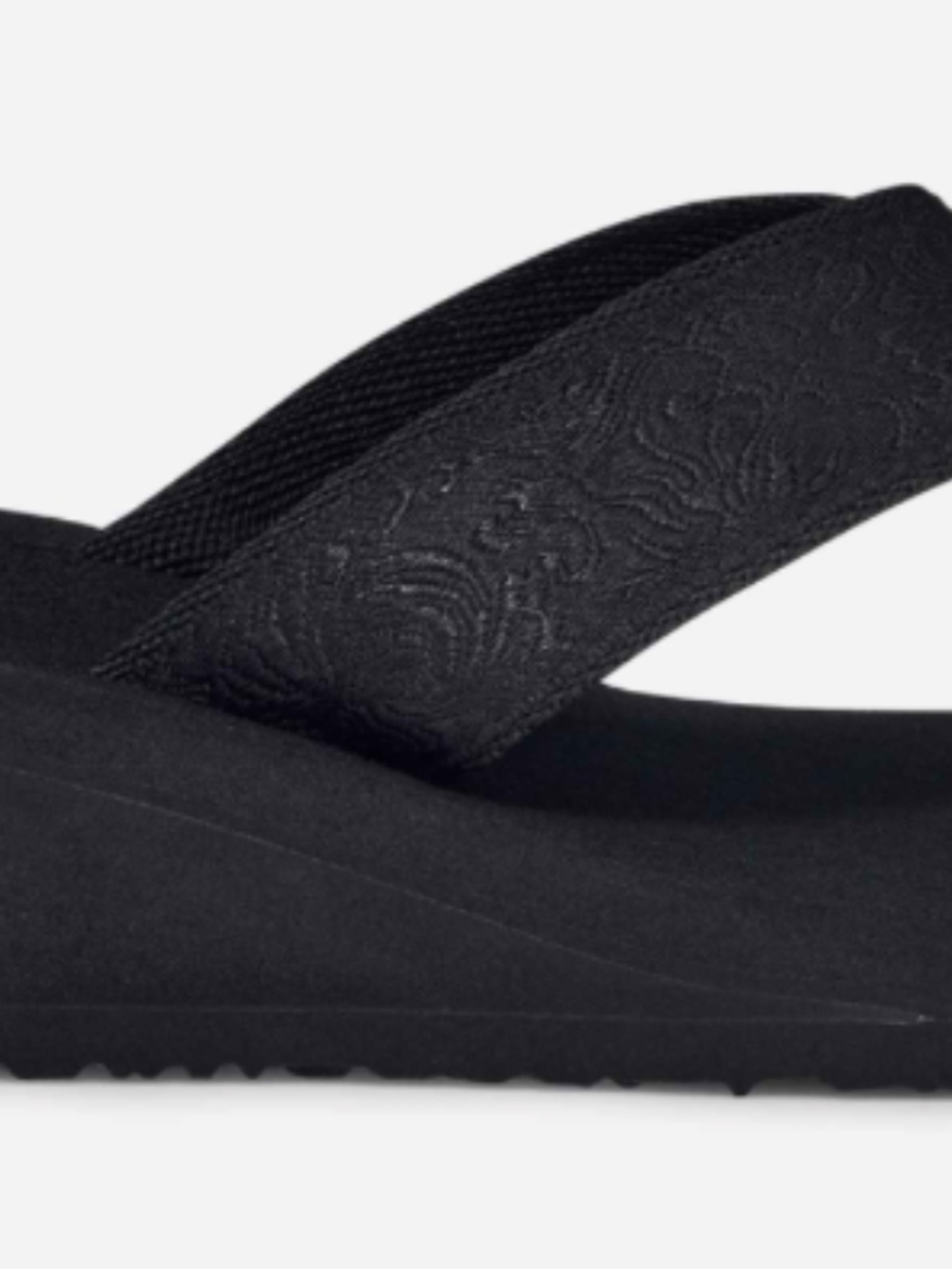 Teva Mush Mandalyn Wedge 2 Black Sandals Womens Size 8 Thong Slip On | Summer